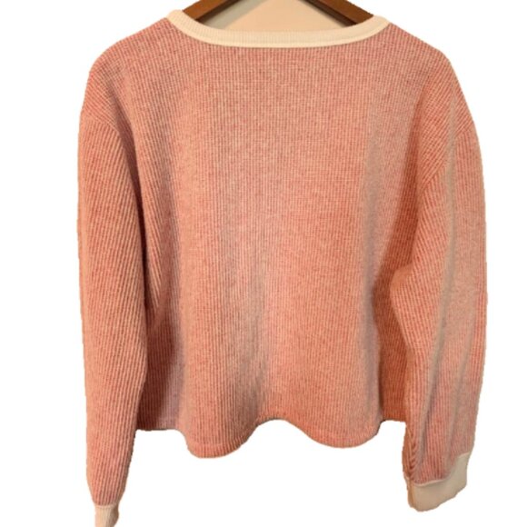 AE Women's Lounge Long Sleeves Shirt Sweatshirt with Cream Trim Size XL - Picture 3 of 5